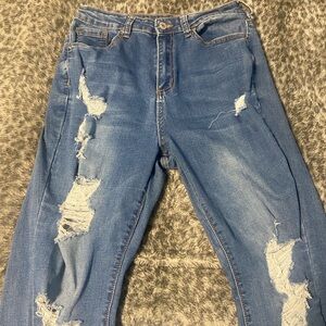 Ripped Flare Jeans